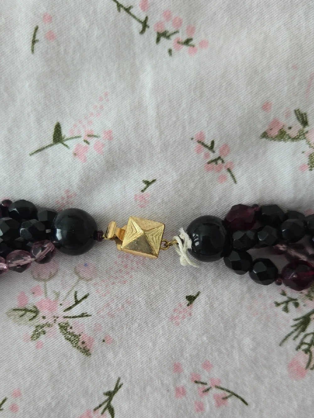 Multi-Strand Purple and Black Beaded Necklace - Picture 3 of 5